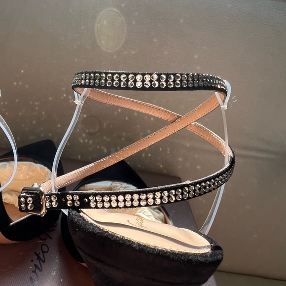 GIANVITO ROSSI Floating Crystal Stud Ankle-Strap High-Heel Pumps - Picture 10 of 15